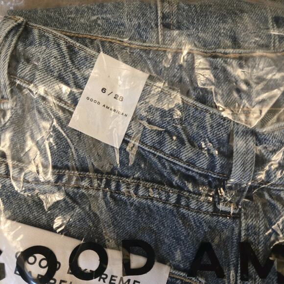 NWT. Good American Good Extreme Barrel Indigo Jeans Size 6 - Picture 12 of 12